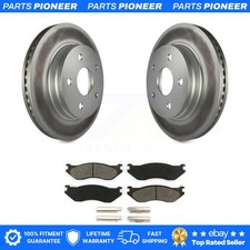 Front Coated Disc Brake Rotor & Semi-Metallic Pad Kit For Dodge Ram 1500 Durango