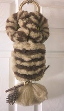 Vintage Macrame Owl Wall Hanging 20"
