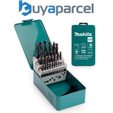 Makita D-54097 25 Piece Drill Bit HSS-R Metal Drill Bit Set Storage Tin 1-13mm