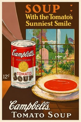   Campbell's Tomato Soup Vintage Ad Poster - 16x24  Premium Matte Paper 200gsm