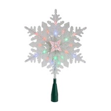 Kurt Adler 15" Three Dimensional Star Christmas Tree Topper Multi Colored Lights