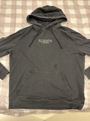 AllSaints London Mens Black Bone logo hoodue size small