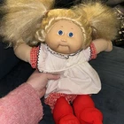 Vintage Cabbage Patch Doll Blonde Cornsilk Hair Dimples Blue Eyes One Tooth 15”