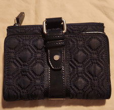 Vera Bradley Women’s Blue Zip-Around Wallet, Geometric Pattern, Credit Card