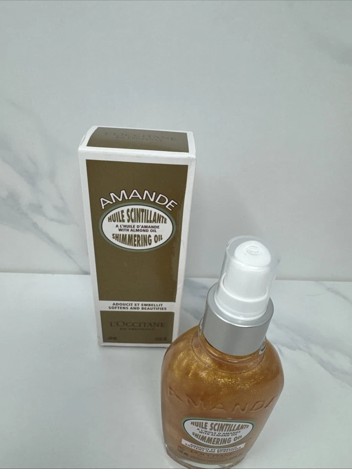 L'Occitane AMANDE Shimmer Shimmering Oil with Almond Oil Full Size 3.3 Fl Oz New - image 2 of 4