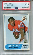1968 Topps 173 Floyd Little Rookie Psa 6 Ex-mt Denver Broncos 1968 Topps 173 Floyd Little Rookie Psa 6 Ex-mt Denver Broncos