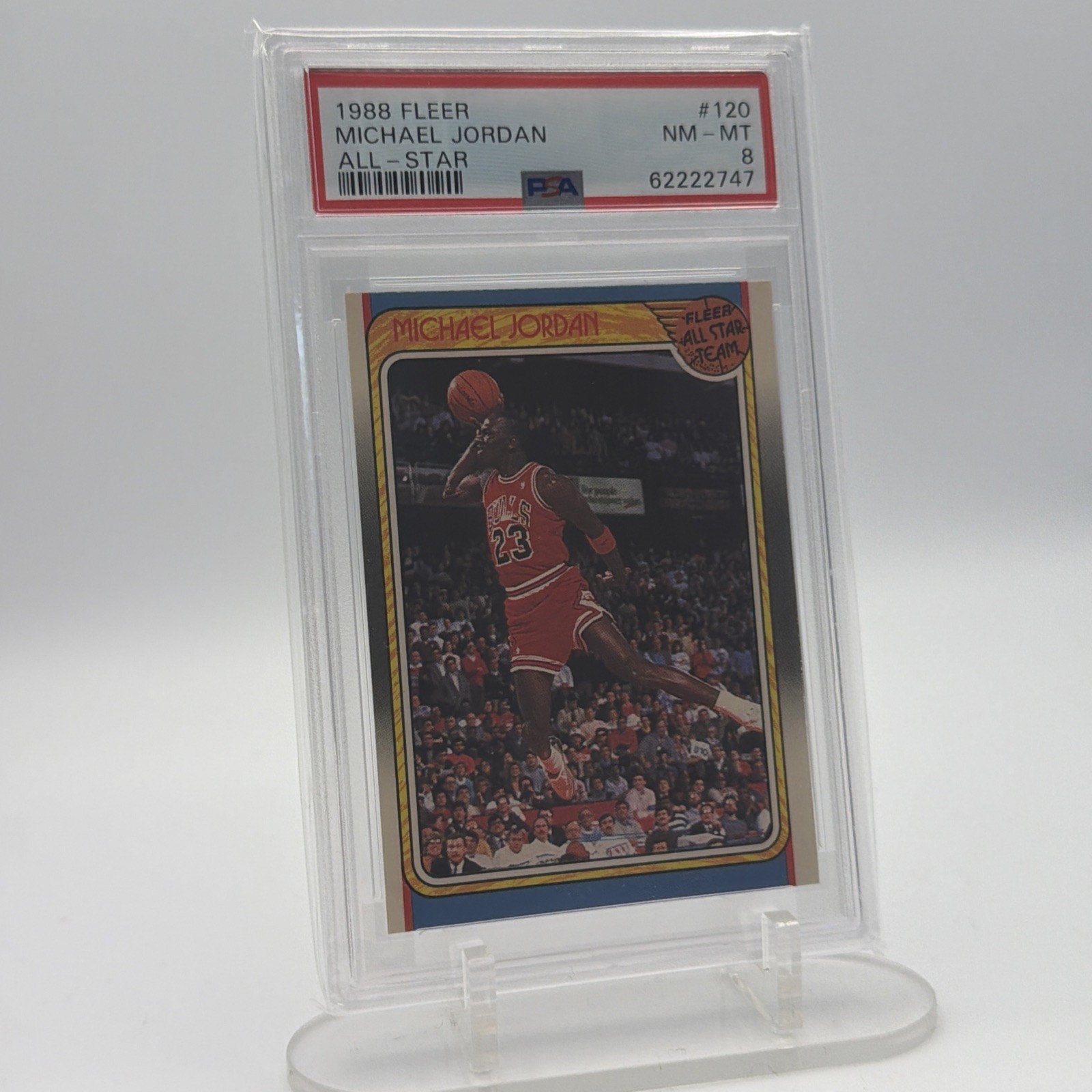 PSA 8 grade 1988-89 Fleer - Fleer All Star Team Michael Jordan #120 look!!