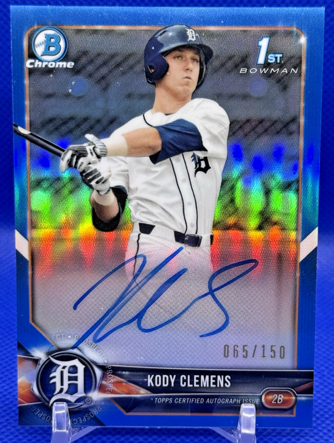 Kody Clemens 2018 Bowman Draft 1st Chrome Blue Refractor Auto /150 Twins