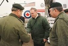 Canadian Prime Minister Jean Chretien is greeted by Canadian Army - Old Photo 1