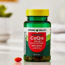 Spring Valley Rapid-Release CoQ10 Heart Health Dietary Softgels 100 mg, 60 Count