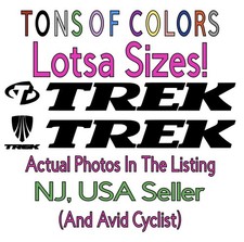 4 Piece Trek Bikes Serif Die Cut Vinyl Decal Set 50 Colors Stencils MTB Road