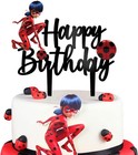 Ladybug Cake Topper Acrylic Ladybug Party Cake Supplies Kids Birthday Decoration
