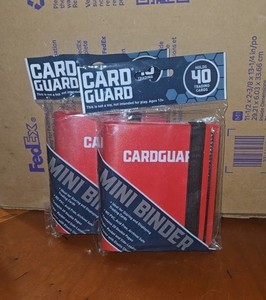 2 Cardguard Red Card Guard Mini Binder With Strap - Holds 40 Cards ea.