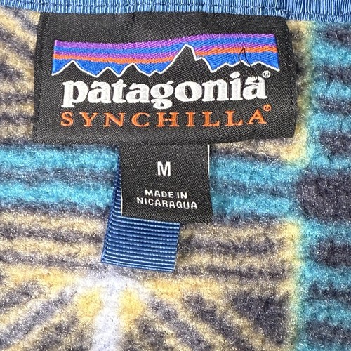 Vintage Patagonia Synchilla 90s Medium Tribal Geometric T-Snap Abstract Fleece - Picture 5 of 7