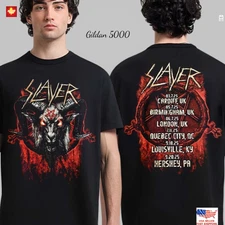 Slayer Farewell Tour 2025 Merch Baphomet Head Art With Tour Dates T-Shirt