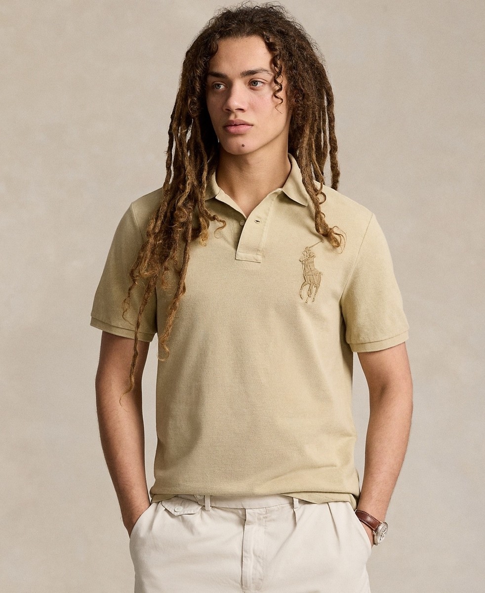 Polo Ralph Lauren Men's Custom Slim Fit Big Pony Mesh Polo Shirt
