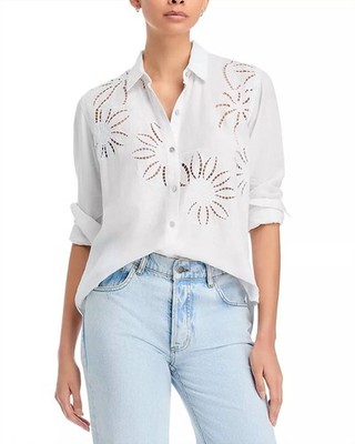 RAILS Samar Eyelet Linen Shirt Size S Orig. $228 NEW