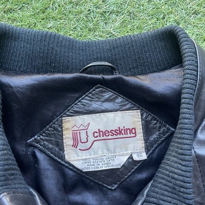 Chess King Vintage 80s Biker Jacket Size 46 Leather Black | eBay
