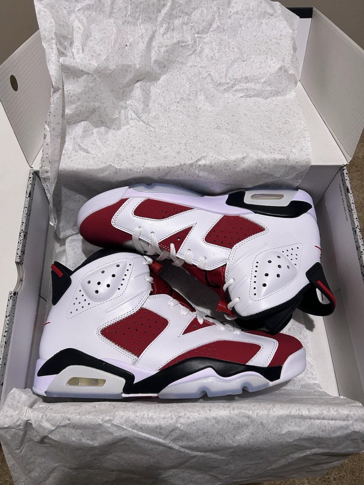 Air Jordan 6 Carmines Mens size 9 Super Clean Pair with Box