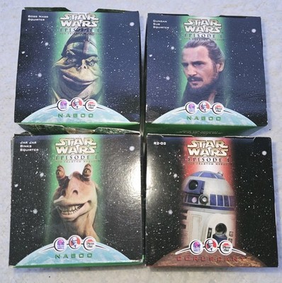 1999 LOT 4 Star Wars Episode 1 Taco bell/KFC/Pizza Hut Promo Collector Figures!