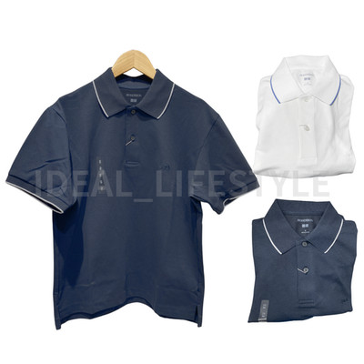 UNIQLO JW ANDERSON DRY Pique Polo Shirt S-4XL White Navy Tipping Men 485564 NWT
