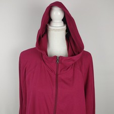 Tek Gear Essential Active Full Zip Hooded Jacket Pink Wine Sangria Plus 3X