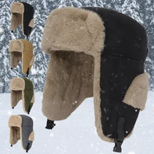 Winter Ear Flap Hunting Hat Ushanka Russian Aviator Thermal Warm Snow Ski Caps