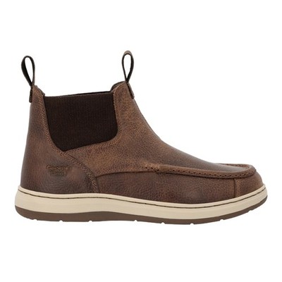 Georgia Boots Eagle Superlyte Moc Toe Chelsea Booties Mens Brown Casual Boots GB