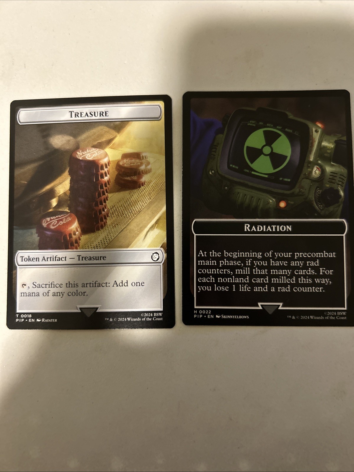 Radiation&Treasure 0018 2Sided Token 22&18 MTG PIP Fallout Token NM ss
