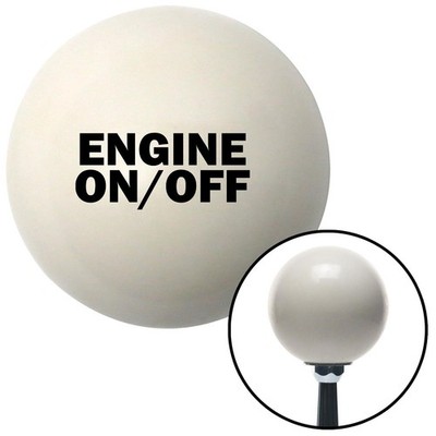 Black Engine On/Off Ivory Shift Knob w/ M16x1.5 Insert Shifter Auto Manual Brody