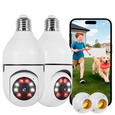 Light Bulb Security Camera, 2.4G WiFi 2K Security Cameras Wireless Outdoor Mo...