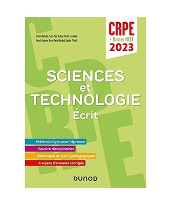 Concours Professeur des écoles - Sciences et technologie - Ecrit - CRPE 2023 - 