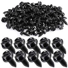 Tandefio 100 Pcs License Plate Screws Bulk 6mm x 16mm Slotted Metric Hex Head Sc
