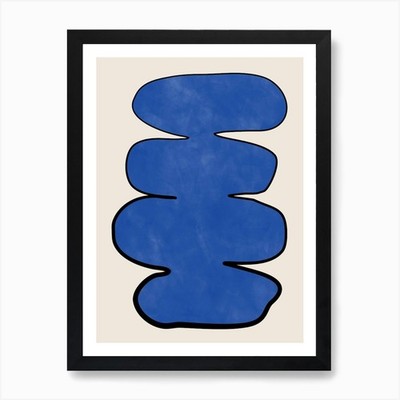 Organic Blue Shape Poster  Art Prin Framed Wall Art Poster Canvas Print Picture
