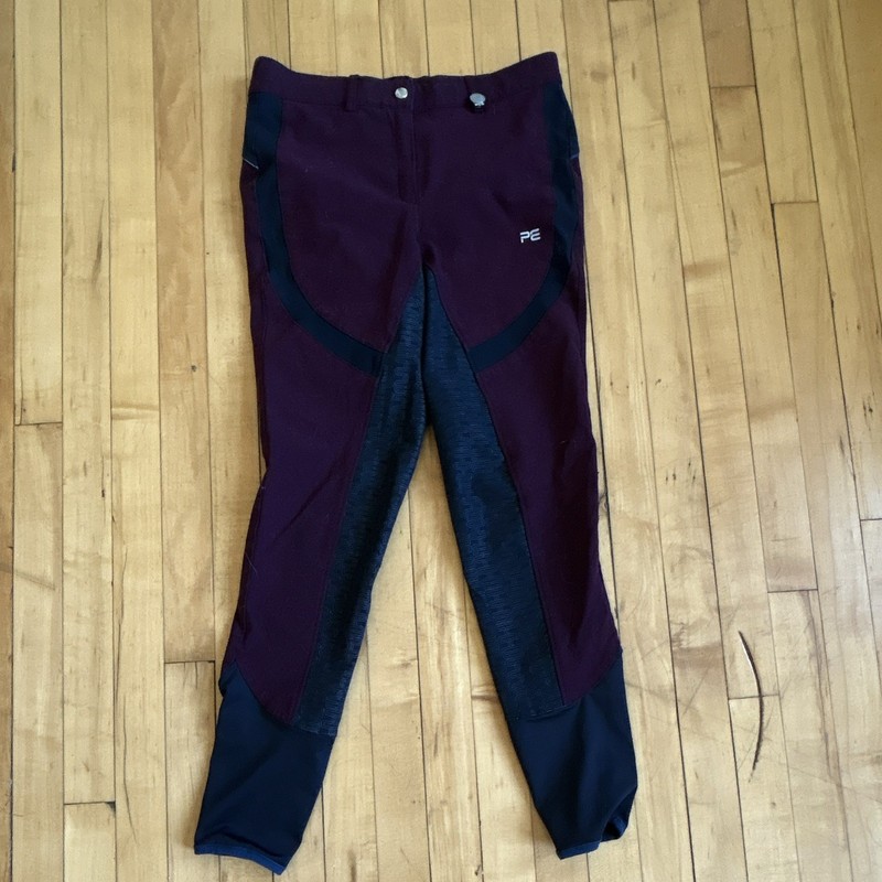 PE Women's Burgundy & Navy Full Seat Breeches Size 28
