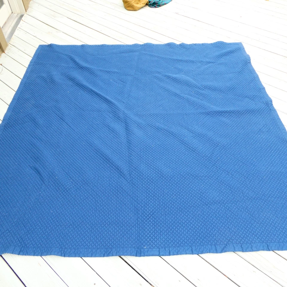 Edredón acolchado Ralph Lauren Wyatt Queen 90x92 pulgadas azul marino diamante Foto 2 de 4