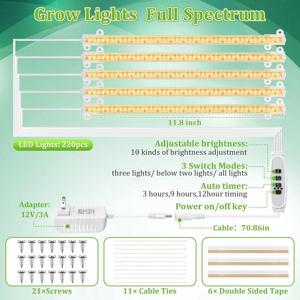 8 Tiered Plant Stand with Grow Light, 62 Tall Indoor Plant Shelf with Full Spect - Image 4 of 4