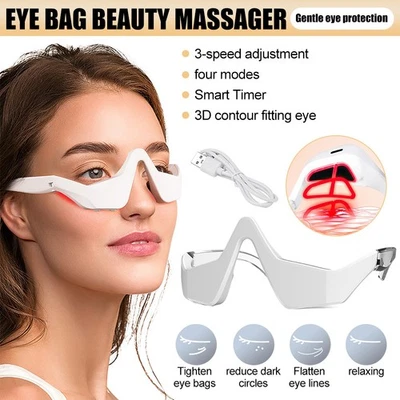 Under Eye Red Light Therapy Glasses Reduces Dark Circles Puffiness & Wrinkles