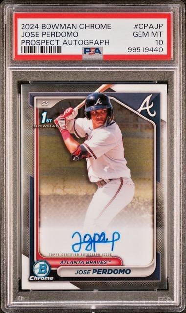 JOSE PERDOMO 2024 Bowman Chrome 1st AUTO SP #CPA-JP PSA 10 Gem MT Texas Rangers