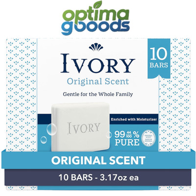 Ivory Gentle Bar Soap 10 Pack 3.17oz Original Scent 99.44% Pure Family Clean