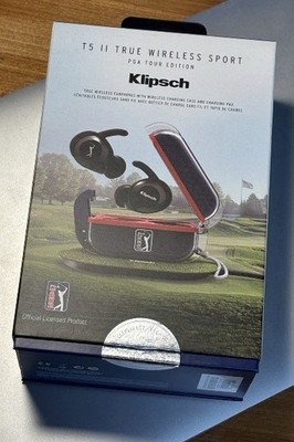NEW Klipsch  Earphones, T5 II True Wireless PGA Sport  Tour Edition Black Color
