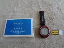 Seiko Prospex SBEB003 Alpinist Digital Black Red 10Bar Solar Mens Watch Auth
