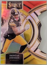 2023 Panini Select Premier Level Diontae Johnson Red & Yellow Prizm Die-Cut #124