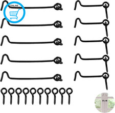 10 PCS Hook Lock, Small Hook and Eye Latch, Gate Door Lock Latch Hook Eye, for G