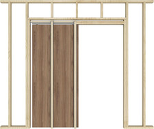 Pocket Door Frame Kit with 220LBS Two-Way Soft-Close Mechanism, Smooth and Quiet