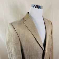 Jos A Bank 42R Tailored Sport Coat Linen Silk Herringbone Two Button Vented