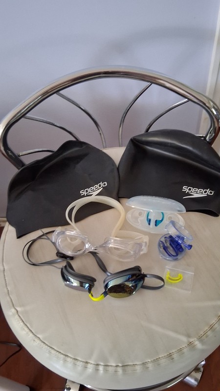 Swimming Accessories speedo caps, goggles, nose clip, ear