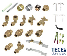 Messing Fittings 16-32mm TECEflex Verbundrohr Kupplung Bogen T-Stück DVGW