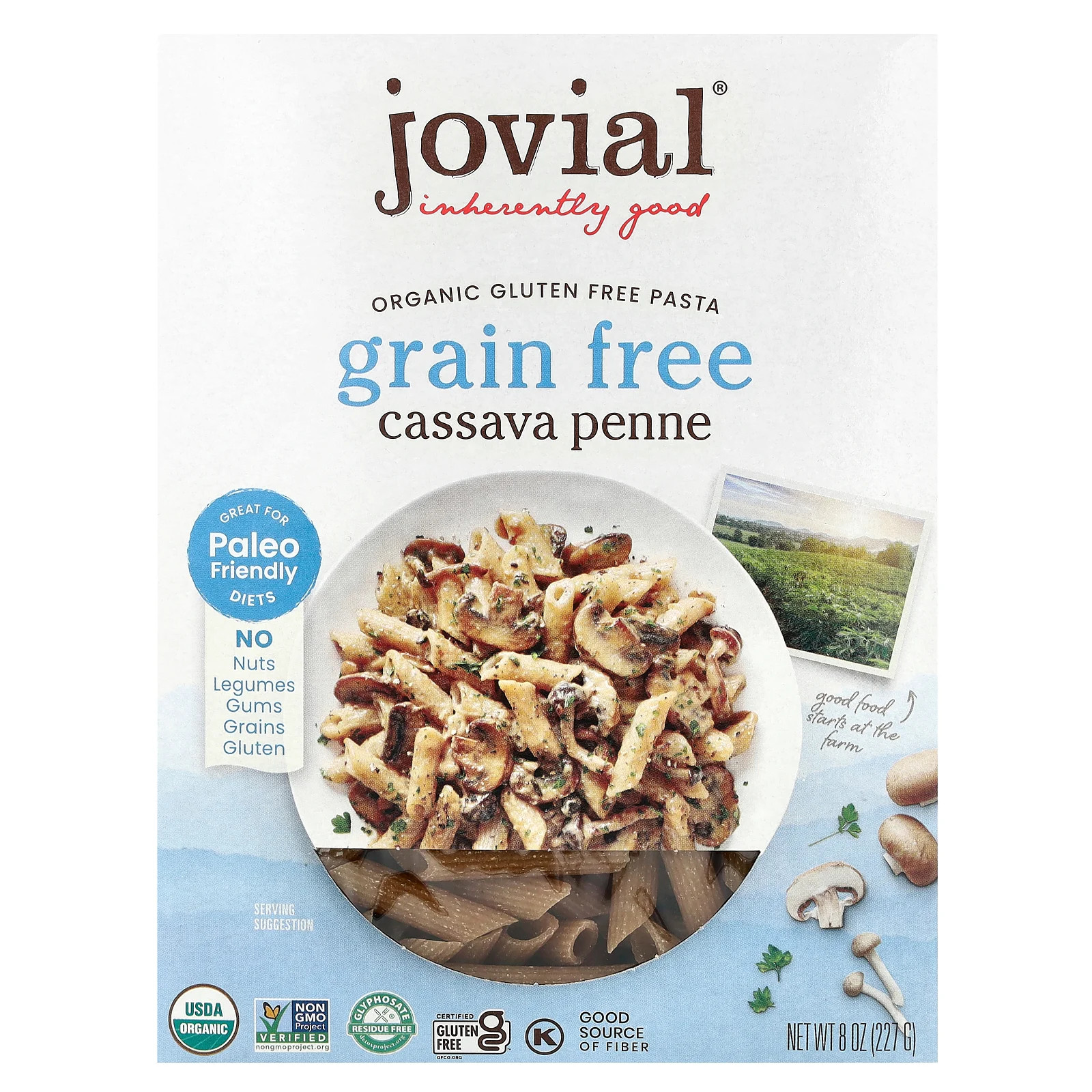 Органическая паста без глютена пенне из маниоки 8 унций 227 г 2290₽