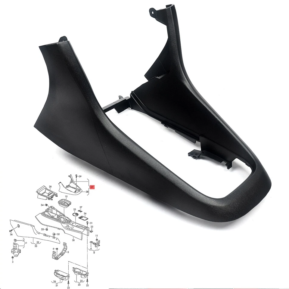 Marco de cubierta de consola central para VW Volkswagen Golf6 MK6 2009-2013 5k0863680 negro Foto 3 de 4